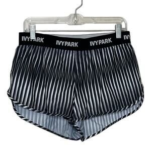 Ivy Park black white stripe athletic shorts size Large